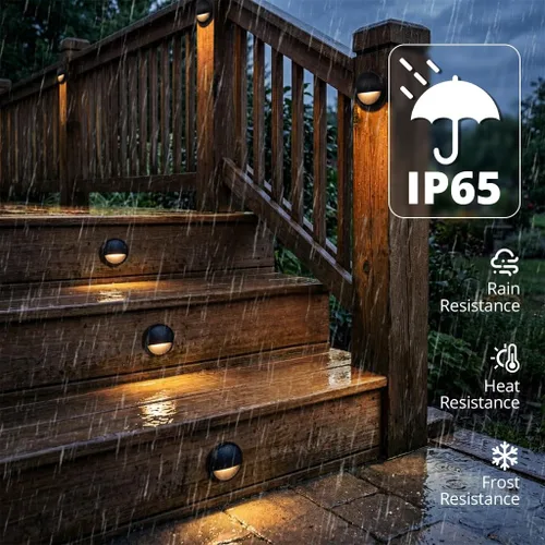 Miniatura 3 de GKOLED Luces LED de Cubierta de Bajo Voltaje, Luz de Barandilla de Escalón de Paisaje con Chips LED Integrados de 2W, Accesorios de Iluminación