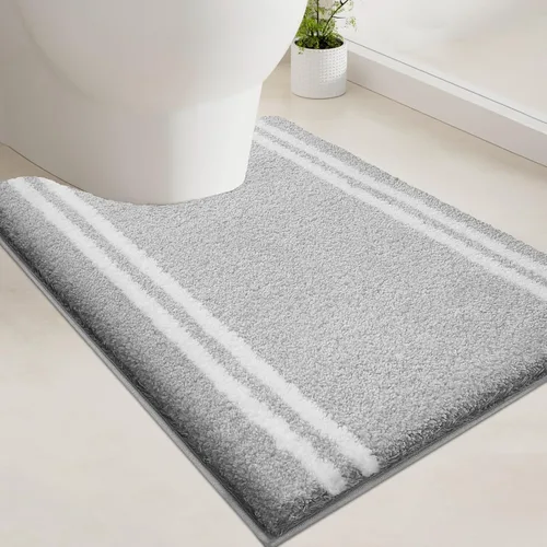 Miniatura 41 de PURRUGS Alfombra de baño antideslizante, lavable a máquina, 20 x 24 pulgadas, en forma de U, súper absorbente y de secado rápido, tapete de baño