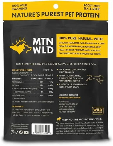 Miniatura 2 de MOUNTAIN WILD Golosinas de entrenamiento de carne de venado para perros, premio de alto valor con proteína de carne de alce y ciervo, totalmente