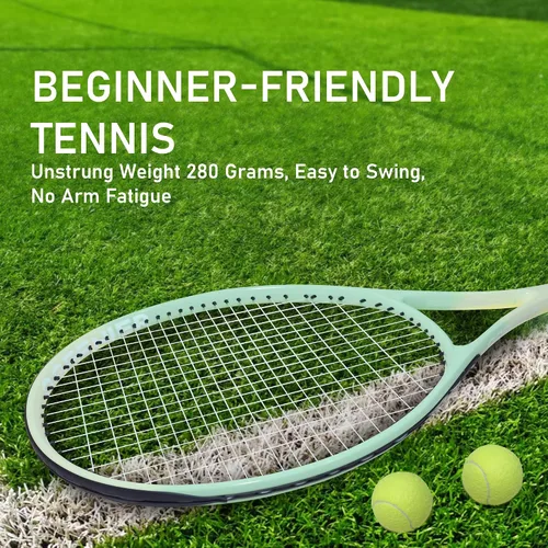 Miniatura 4 de OGEENIER 27 Inch Adult Tennis Racket Set, Pre-Strung Beginners Tennis Racquet, Lightweight and Recreational Aluminum Rackets with Overgrip, Tennis