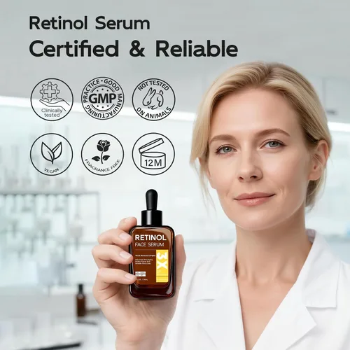 Miniatura 7 de Suero de retinol para cara y cuello, antienvejecimiento B5 suero facial rejuvenecedor con niacinamida + colágeno + ácido hialurónico, suaviza