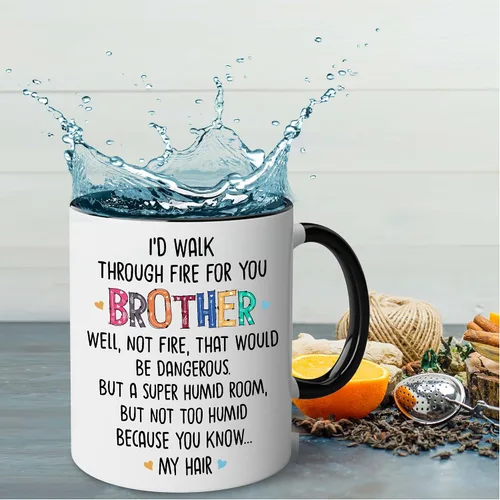 Miniatura 4 de WHIDOBE Taza personalizada de cerámica personalizada de 11 onzas y 15 onzas con avatares, nombres, citas, regalo personalizado para hermano de parte