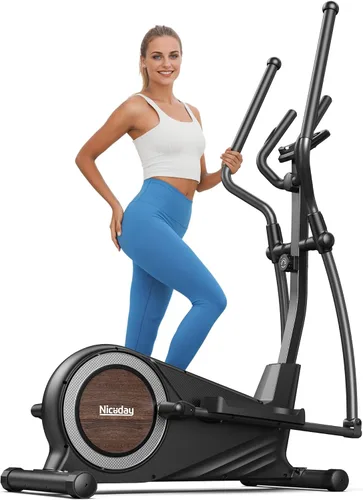 Miniatura 10 de Niceday Máquina elíptica de ejercicios, máquina elíptica para el hogar, entrenador elíptico magnético con zancada de 15.5 a 19 pulgadas, 16 niveles