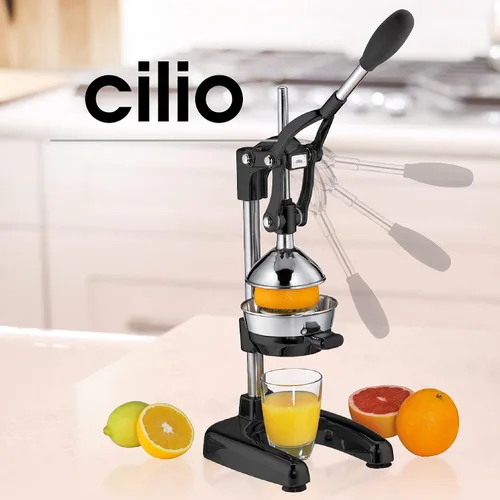 Miniatura 6 de Cilio Exprimidor manual de prensa cítrica de grado comercial, negro