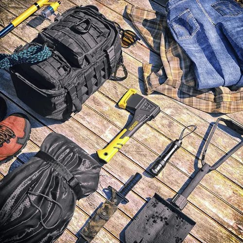 Miniatura 6 de LEXIVON V10 - Hacha de campamento de 10 pulgadas Agarre ergonómico TPR, mango compuesto de fibra de vidrio ligero Funda protectora de transporte