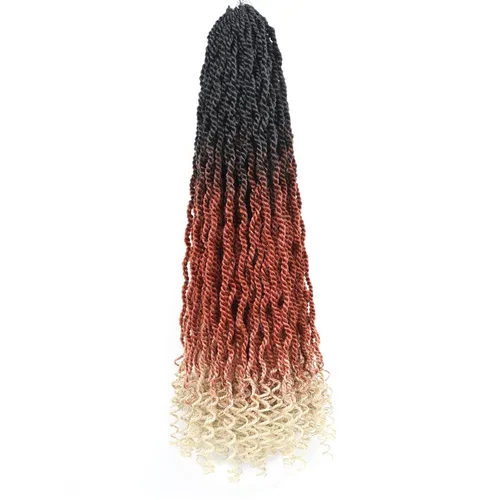 Miniatura 33 de Cabello rubio de ganchillo para mujeres negras, trenzas senegalesas onduladas de ganchillo de 12 pulgadas, trenzas kinky de ganchillo cortas 27613