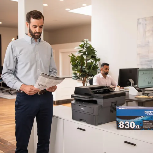 Miniatura 8 de Impresora láser monocromática compacta inalámbrica Brother MFC-L2820DW todo en uno con copia, escaneo y fax, impresión a doble cara, blanco y negro