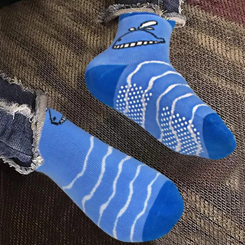 Miniatura 5 de Tphon 12 pares de calcetines antideslizantes con agarre en la parte inferior antideslizante de algodón antideslizante para niños niñas niños 1-7