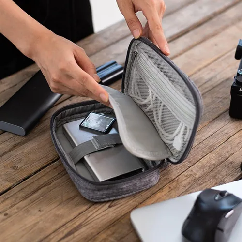 Miniatura 9 de 4 bolsas organizadoras electrónicas, bolsa organizadora de cables de viaje pequeña, organizador de cables de viaje impermeable, funda de transporte