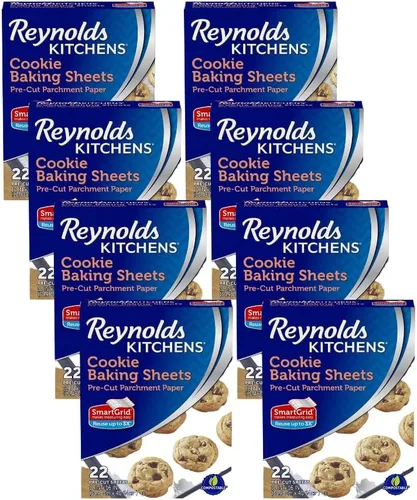 Miniatura 11 de Reynolds Kitchens Hojas para hornear galletas, papel pergamino precortado (22 hojas, paquete de 2)
