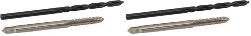 Miniatura 15 de Drill América - Juego de brocas para taladro y llave de acero para alta velocidad POU (#0-80 - 1-1/2"-12, m1.6 - m36, NC, NF). Set de taladro