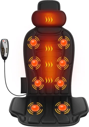 Miniatura 8 de Masajeador de espalda con calor, almohadilla de silla de masaje con 5 modos y 2 niveles de calor para la espalda y los muslos, almohadilla de masaje