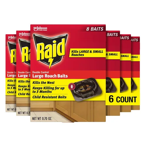 Miniatura 9 de Raid Cebos grandes de doble control para cucarachas para control de cucarachas en interiores, estaciones de cebo resistentes a los niños, 8