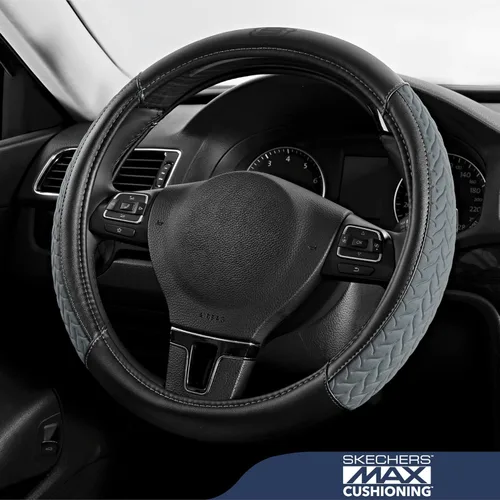 Miniatura 2 de Skechers - Funda para volante de cuero con amortiguación máxima, funda universal de 14" 1/2-15" para proteger el volante del automóvil para hombres