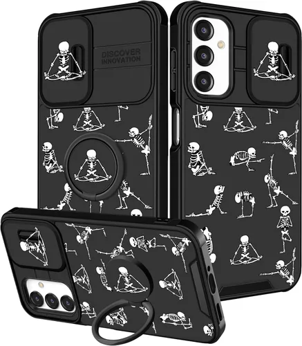 Miniatura 69 de Funda 2 en 1 para Samsung Galaxy Note 10 Plus con diseño de calavera para teléfono con diseño de esqueleto para yoga, fantasma, horror, con cubierta