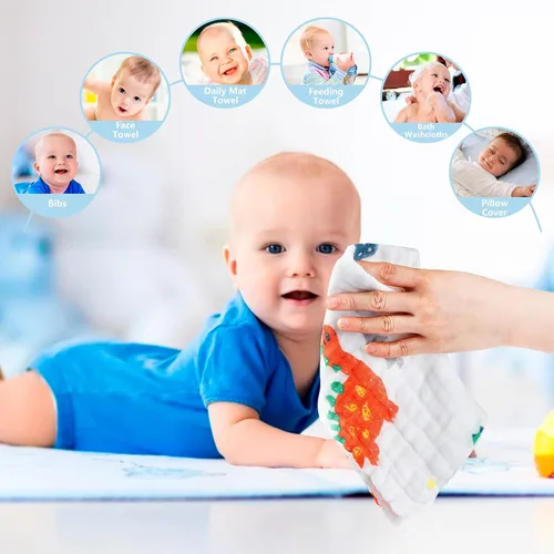Miniatura 3 de Paños de muselina para bebé, toallas y paños para recién nacidos, artículos esenciales imprescindibles para lavar ropa suave para bebé, paños