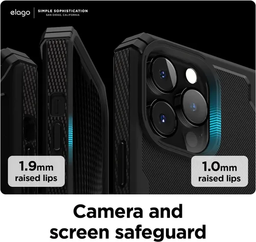 Miniatura 5 de elago Armor - Funda compatible con iPhone 13 Pro Max (6.7 pulgadas), funda protectora resistente, funda de TPU premium, textura de fibra de carbono