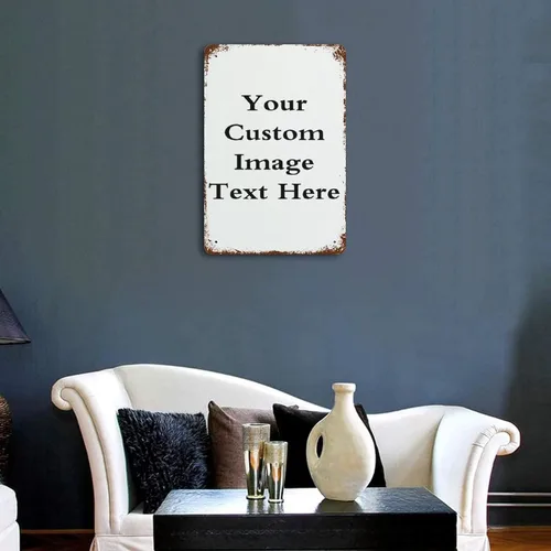 Miniatura 4 de PPFINE Letreros de metal personalizados, imagen de texto personalizada con tu nombre, decoración de pared para el hogar, bar, letreros de calle
