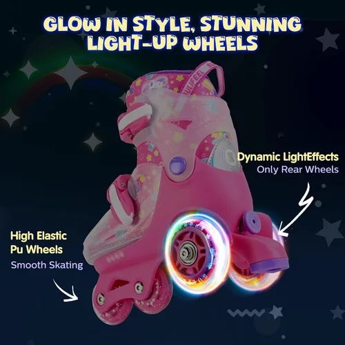Miniatura 6 de SULIFEEL Patines de Ruedas Ajustables para Niñas Niños Infantiles, Ruedas Divertidas Iluminadas con Luz Flash de Tipo Equilibrio de Tres Puntos