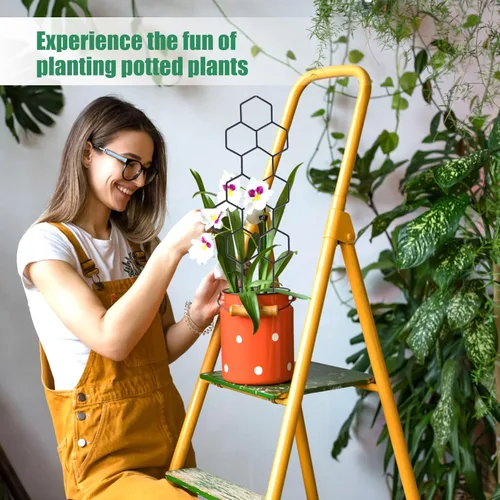 Miniatura 3 de WellSign Enrejado pequeño para plantas en maceta, enrejado de metal de 15.94 pulgadas para plantas trepadoras, maceta de interior, celosía