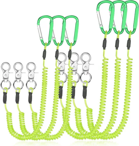 Miniatura 11 de Woanger Paquete de 6 Cordones de Pesca de Alambre de Acero Enrollado Cordones para Herramientas Cordones para Herramientas de Mano Kayak Correa