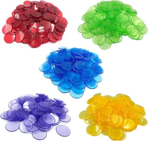 Miniatura 2 de Yuanhe 500 piezas 3/4 pulgadas transparente Bingo contando chips de color mezclado