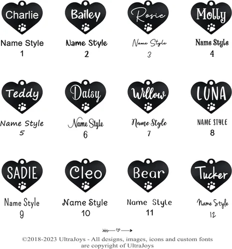 Miniatura 5 de Ultra Joys Placas para Perros Personalizadas para Mascotas - Placa de ID Personalizada con Pata Hueca - Placa Grabada para Perros Pequeños y Grandes