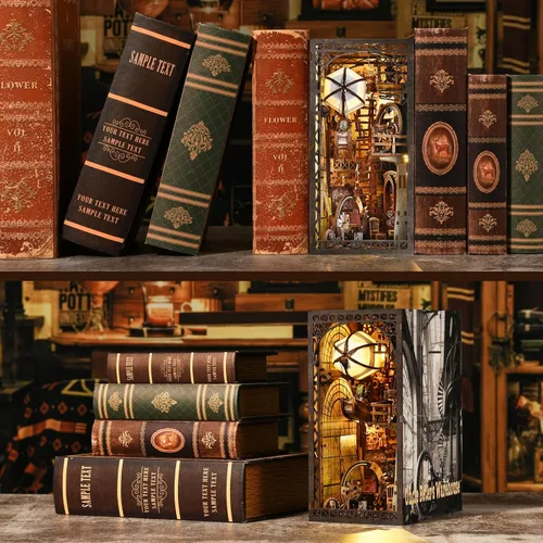 Miniatura 6 de Kit de rincón de libros, kit de casa de muñecas en miniatura para adultos, regalos para familiares y amigos, decoración de estantería