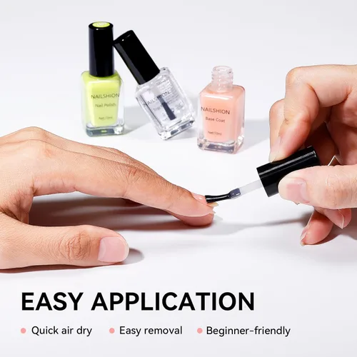 Miniatura 8 de Capa Base Superior, Capa Base Rellenadora de Crestas Melocotón Nude Esmalte de Uñas Transparente, Enriquecido con VE Calcio Fortalecedor, Secado