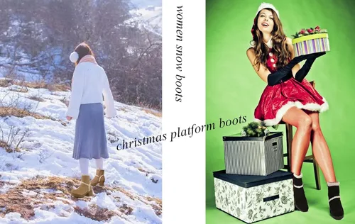 Miniatura 6 de Botas de nieve con forro de piel sintética para mujer botines de invierno de gamuza cálida botines de plataforma al aire libre