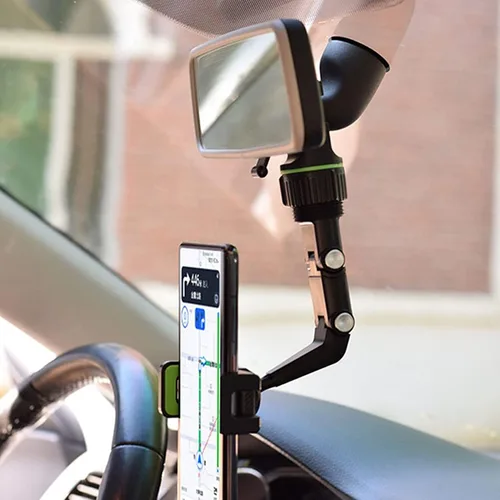 Miniatura 5 de Soporte para teléfono para espejo retrovisor, soporte universal ajustable de 360°, soporte universal de 360 grados, soporte para teléfono celular