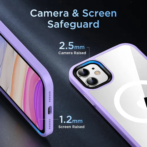 Miniatura 5 de Funda magnética fuerte para iPhone 11, compatible con MagSafe, protección militar contra caídas, agradable al tacto, a prueba de golpes, funda