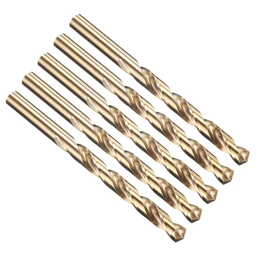 Miniatura 24 de PATIKIL Broca Jobber de 0.039 in, vástago recto M35 cobalto 5% acero de alta velocidad 135° acabado dorado para metal duro de acero inoxidable - 2