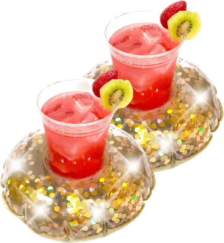 Miniatura 3 de PoolCandy Flotador de piscina con purpurina, juego de 2, varios estilos de colores Azul