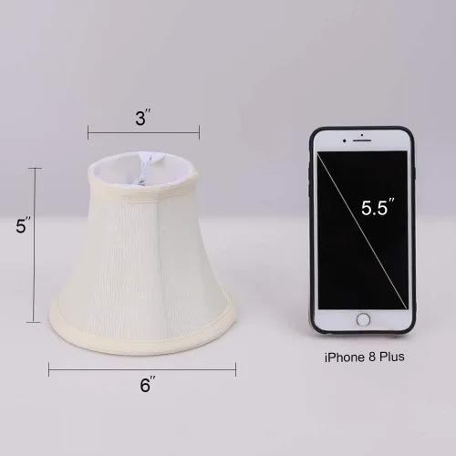 Miniatura 3 de Wellmet Pantallas de Araña, SOLO PARA BOMBILLAS DE CANDELABRO, Pantallas de Lámpara con Ajuste de Clip, 3" X 6" X 5", Juego de 6 Piezas Blanco crema