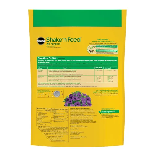 Miniatura 2 de Miracle-Gro Shake 'N Feed - Alimento vegetal multiusos, para plantas en el suelo y en macetas, nutrición por hasta 3 meses, 8 lbs.