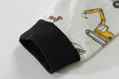 Miniatura 7 de Little Hand Pijamas de algodón para niños pequeños, conjunto de pijamas de manga larga para excavadora