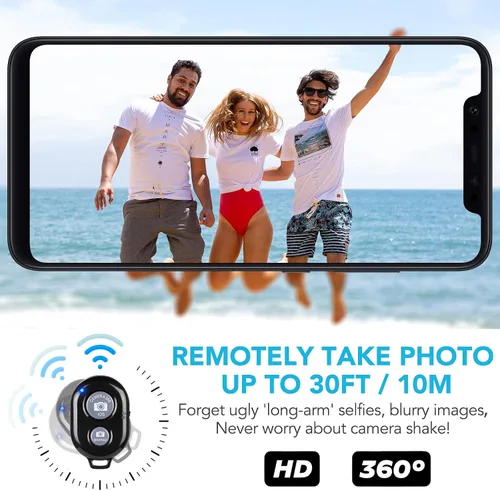 Miniatura 3 de Paquete de 2 unidades de control remoto inalámbrico para cámaras - Control remoto inalámbrico para teléfonos iPhone y Android, iPad, iPod, tableta