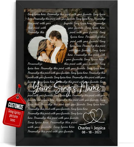 Miniatura 40 de VICILO Póster Enmarcado con Letras de Canción Personalizadas, Regalo para Padres, Acordes de Canción Perfectos, Pareja, 50° Aniversario de Boda