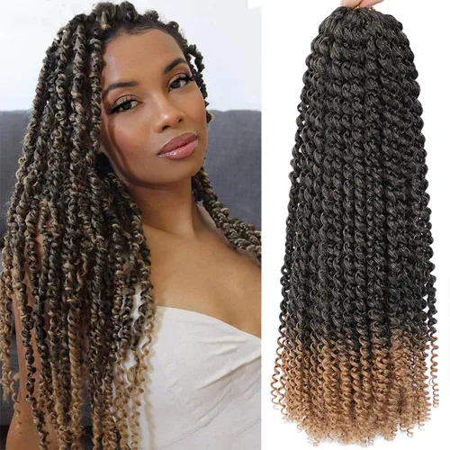 Miniatura 15 de Cabello Passion Twist de 24 pulgadas, 8 paquetes de cabello Passion Twist de ganchillo para mujeres, cabello trenzado Passion Twists largo bohemio
