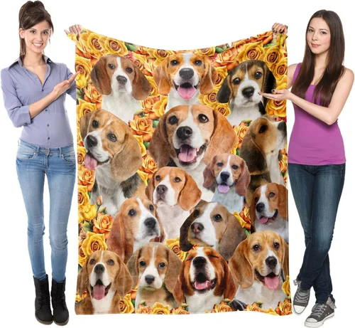 Manta para Perro Beale, Regalo para Amantes de Perros de Beagle, Manta Suave de Franela, Regalo para Mujeres, Niñas para Halloween y Navidad,