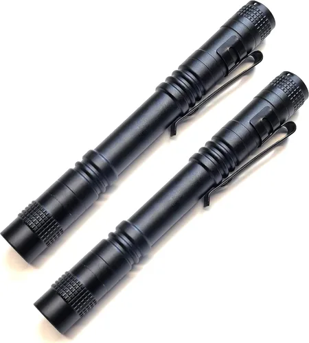 Mini linterna – Paquete de 2 linternas LED de bolsillo pequeño de alto lúmenes (batería no incluida)