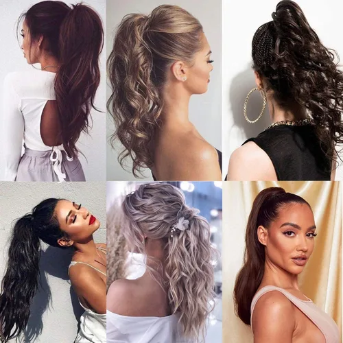 Miniatura 7 de Fut - Extensiones de pelo largo y lacio con broche, cola de caballo para mujer (21 pulgadas)
