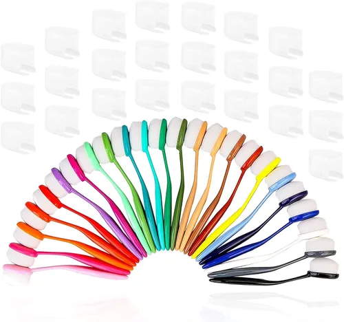 Miniatura 7 de Yoseng Paquete de 24 brochas de mezcla de tinta, herramienta de mezcla de tinta para hacer tarjetas, surtido de amplia aplicación para manualidades
