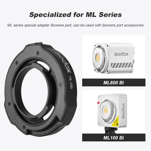 Miniatura 3 de Godox ML-GB Godox Mount to Bowens Mount Speedring Adaptador para Godox AD300Pro, AD400Pro, ML100BI, ML30, ML30BI, ML60, ML60BI, ML60IIBI que adoptan