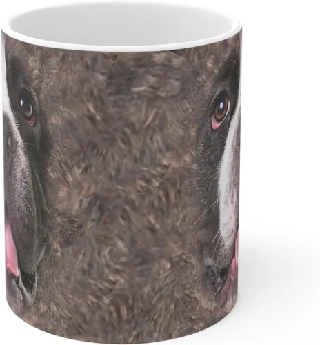 Miniatura 2 de Funny Gifts - Taza de café de cerámica blanca con diseño de perro matón americano a rayas, 11 onzas