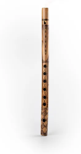 Miniatura 5 de Decorativo tradicional hecho a mano tallado a mano flauta de bambú de madera Basuri Instrumento musical indio para regalar y decoración