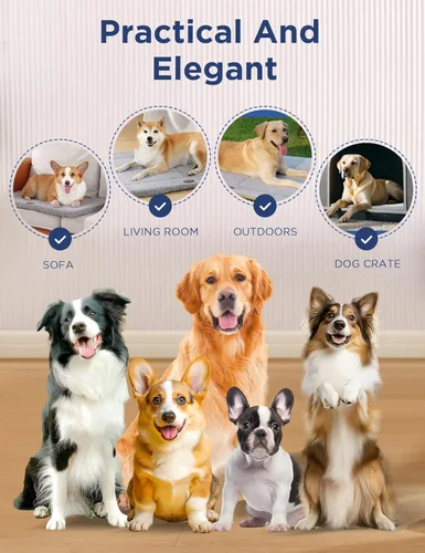 Miniatura 7 de Cama para perros medianos y pequeños, reversible y lavable, antideslizante, tapete para mascotas, forro polar suave y espuma de alta densidad
