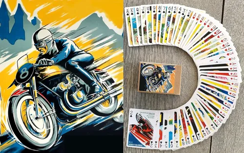 Miniatura 9 de Carteles de juego de camiones pesados (baraja de póquer 54 cartas, todas diferentes) Carteles automotrices retro vintage camiones maquinaria