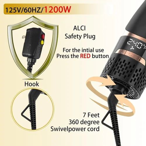 Miniatura 7 de Nicebay Cepillo Secador de Cabello, Cepillo Secador para Mujeres Peinado Rápido, Cepillo de Secado en Un Paso con Pantalla - Menos Encrespamiento